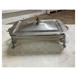 Silver plated with glass dish, serving set