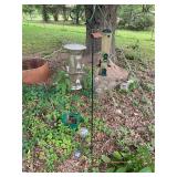 Shepherds hook, decor and feeders