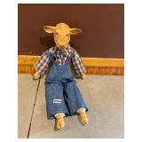 Goat in overalls