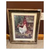 Barnwood Framed rooster picture