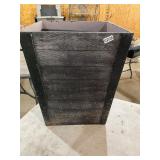 Gray square plastic planter