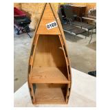 Wooden boat shelf