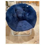 Blue round lounge chair