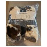 New- 60 x 70 luxury throw blanket- cow