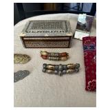 Jewelry box? Barrettes, miscellaneous