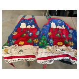 Snoopy and Woodstock Christmas aprons