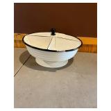White enamel lazy Susan