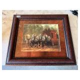 Leather Framed stagecoach picture