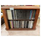 Cds and wood cabinet