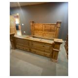 Beautiful solid wood king size bed with drawers