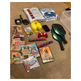 Games, cds, rackets- tote