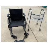 Drive wheelchair with feet stands and walker