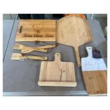 Cutting boards and wood utensil lot
