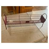 Red metal rack basket