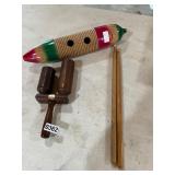 Wooden agogo bell and percussion instruments