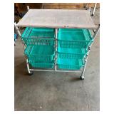 Metal cart with basket storage