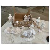 Porcelain nativity set figures