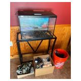 Fish aquarium, stand, accessories