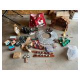 Metal wreath, all Christmas decor box full