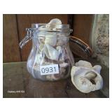 Vintage Jar of sea shells - nice