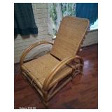 Vintage Boho Bentwood Adjustable Reclining Rattan