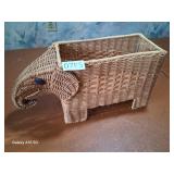 Vintage rattan elephant basket