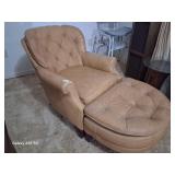 Vintage brown chair and ottoman