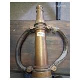 Vintage brass fireman's nozzel - intact handles