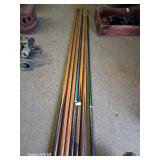 various size and weight pool cues