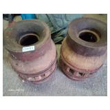 2 large wagon wheel hubs