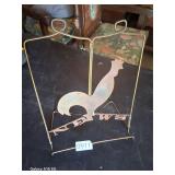 Nice little copper rooster news holder stand art