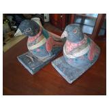 Beautiful hand carved and painted book ends