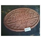 Vintage The Cowboy Cast iron plaque