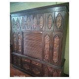 Vintage Entertainment center -hand carved- thai