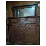 Antique 1920s Tiger Oak Murphy Bed Cabinet