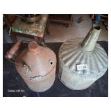 Huge Vintage Galvanized funnel and other pot