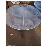 Nice small wood and glass end table