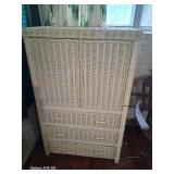 Vintage wicker tv stand armoire