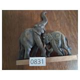 Hand carved wooden elephant deco
