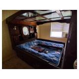Vintage 1980s Mirrored Canopy Waterbed Suite