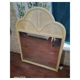 vintage wicker dresser mirror