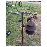 Vintage standing metal bird feeder