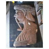 Solid wooden hand carved smoking man