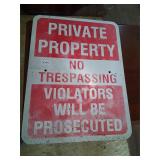 Private property no tresspass sign