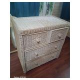vintage Wicker Dresser 4 Drawer Traditional