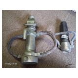 2 vintage firefighter hose nozzels