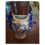 Vintage Japanese Satsuma style Dolphin Vase