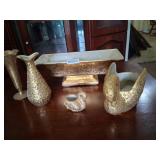 Gold colored ceramic decoration lot