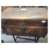 19th Century Full Size Leather Trunk - Patina