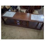 Walnut with Marble Inlays coffee table